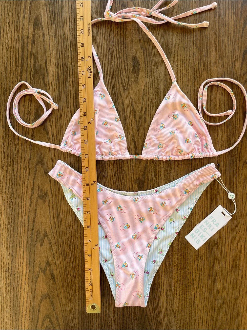 New Frankie’s Bikinis set reversible floral coquette summer beach vacation sexy